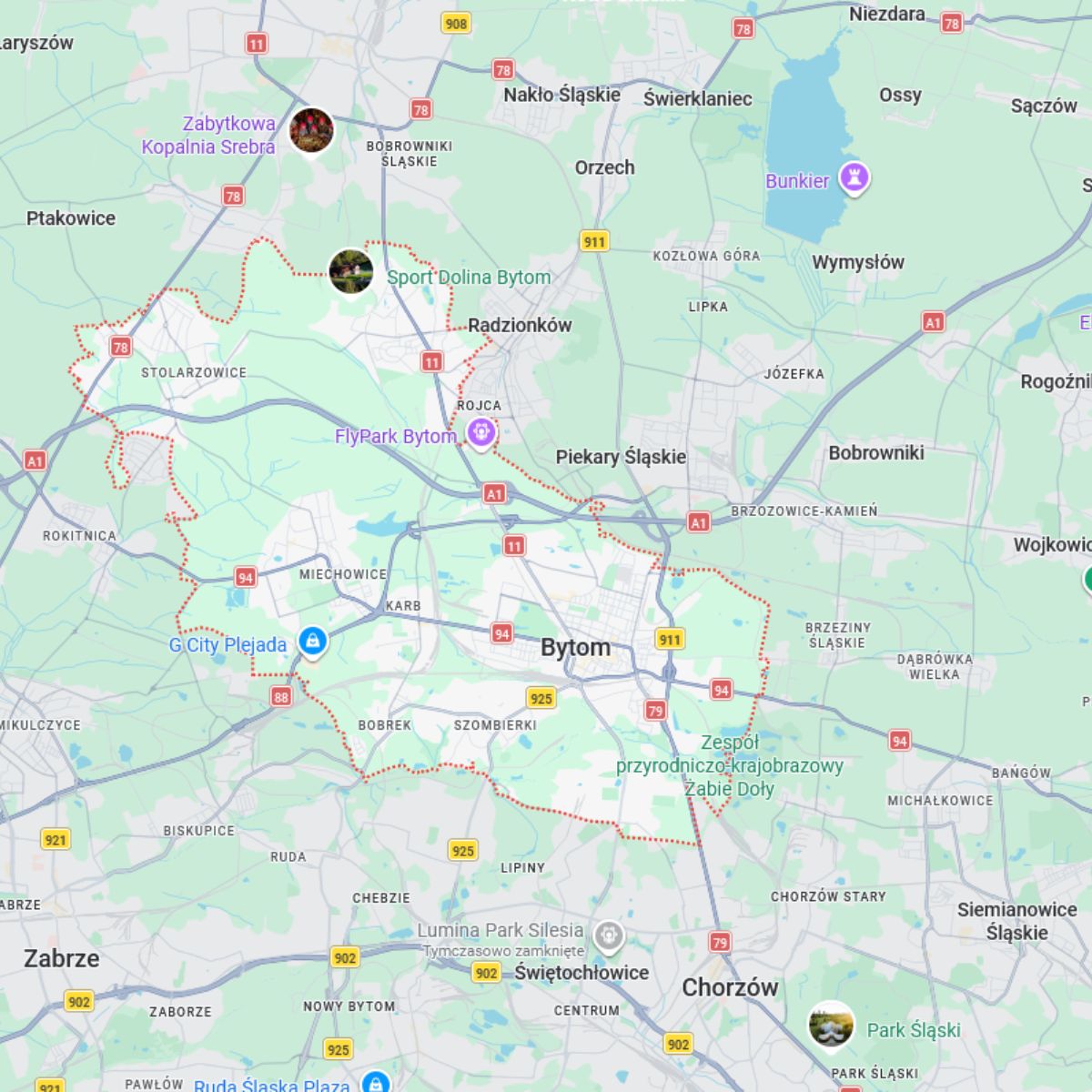 mapa bytom