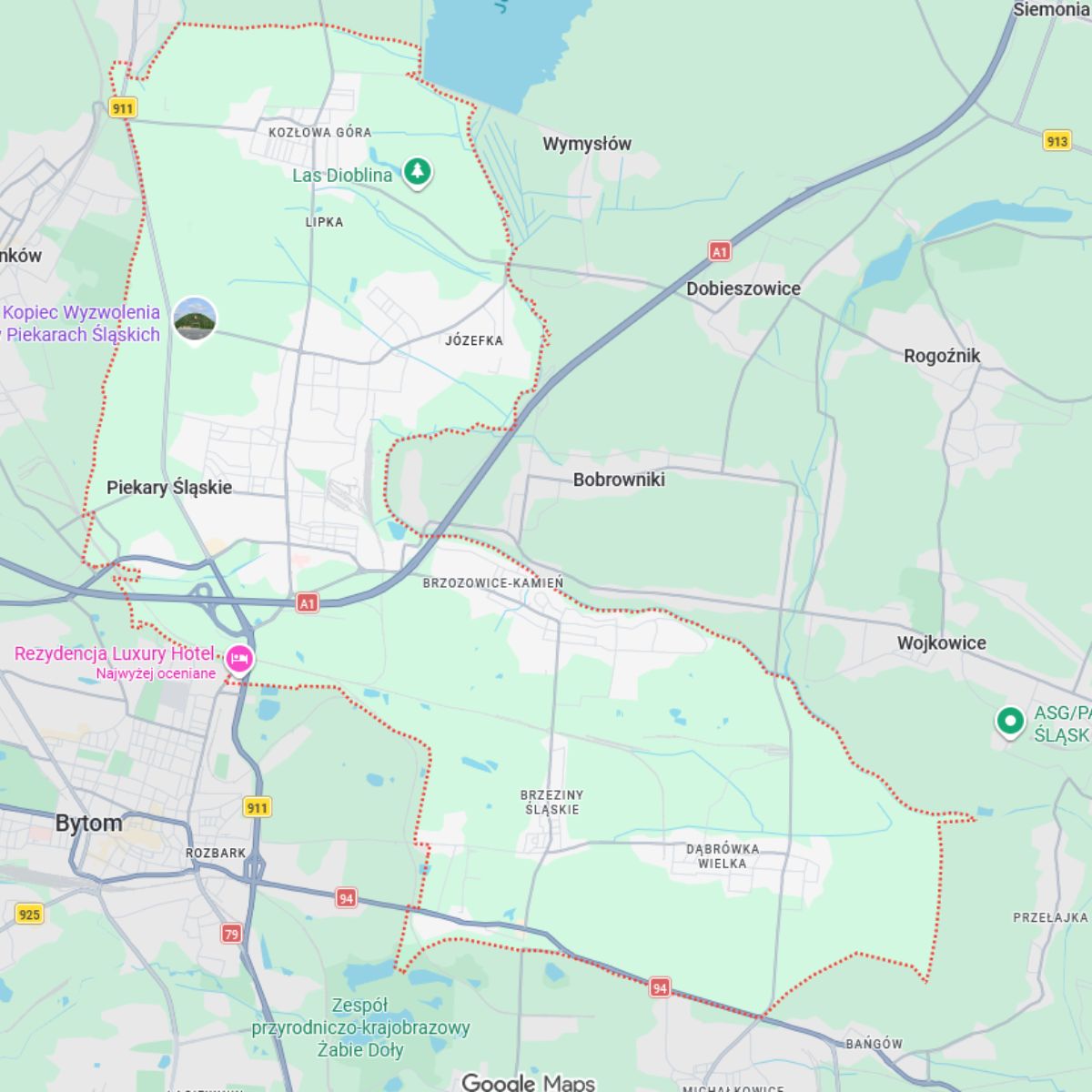 mapa będzin